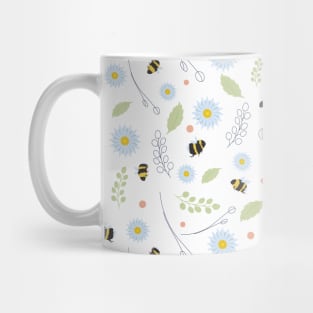 Bumblebee and Flower Pattern Mug